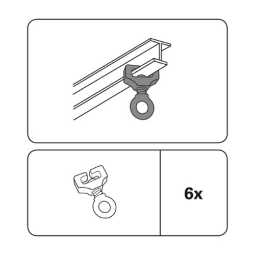 Фіксатор Gardinia Т-подібний набірний білий 6 шт. 