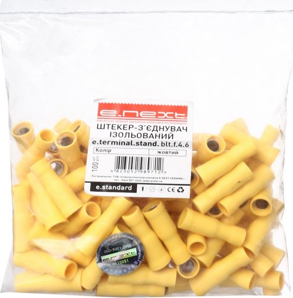 Наконечник втулковий ізольований E.NEXT e.terminal.stand.frd5.5.195. 4-6 кв.мм 100 шт. жовтий 