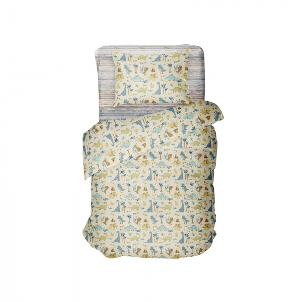 Комплект постельного белья Luna Kids Dino желтый с принтом