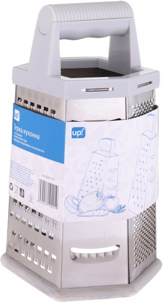 Терка шестиугольная светло-серая нержавеющая сталь/пластик UP! (Underprice)