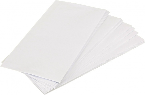 Конверт DL 110х220 мм самоклеящийся 80г/м2 белый 25 шт.