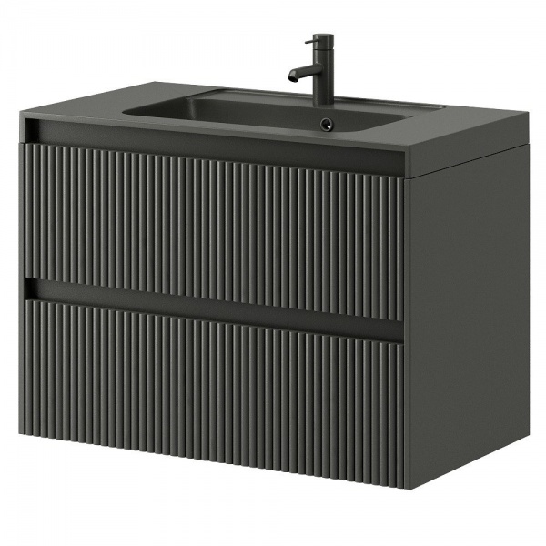 Тумба подвесная Aquarius Apollo 80 Graphite с умывальником Lux