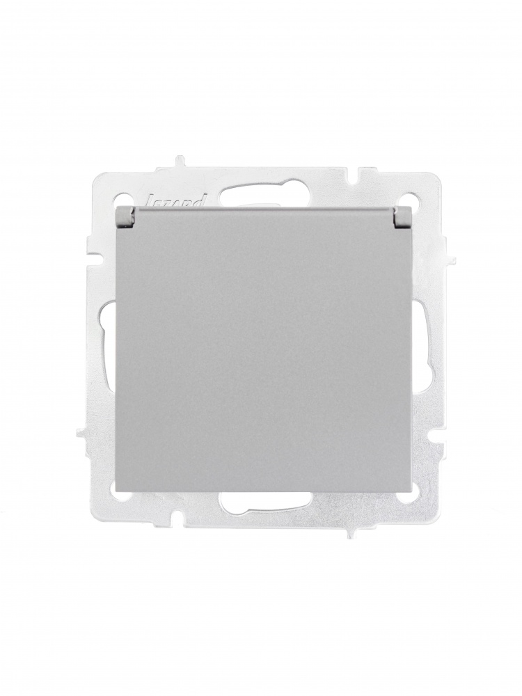 Механизм розетки 1 с заземлением Lezard Vesna IP20 серый 742-3588-123B