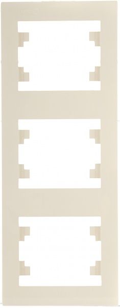 Рамка трехместная Makel Manolya вертикальная слоновая кость