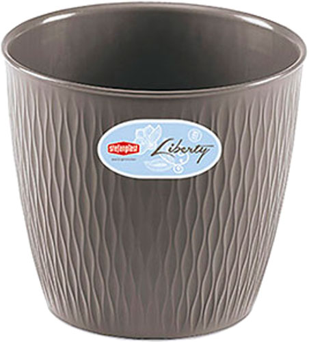 Горшок пластиковый Stefanplast Liberty круглый 8,5л серый (87251)