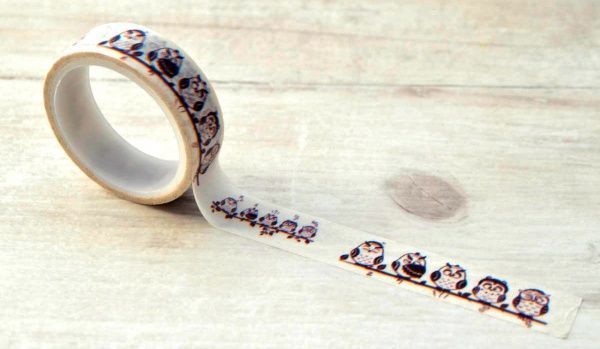 Самоклеющаяся текстильная лента Совы на совещании, 1.5см * 5м