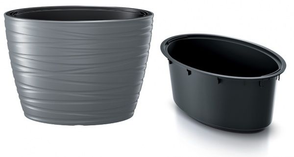Горшок для цветов Prosperplast MAZE 600 мм овальный бело-серый 