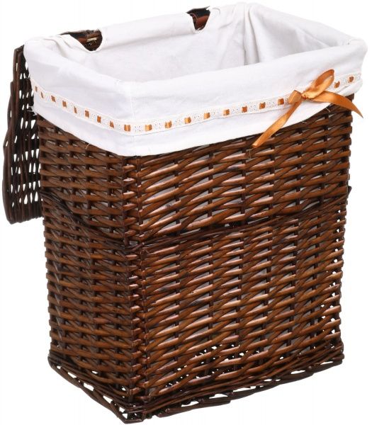 Корзина плетеная с текстилем Tony Bridge Basket 37x27x48 см HQ13-10AB-2 