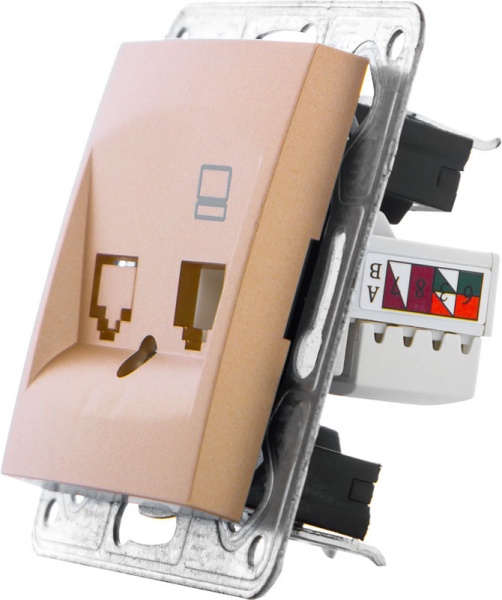 Розетка компьютерная LXL Tesla TLXL3615A бронзовый 8536699090