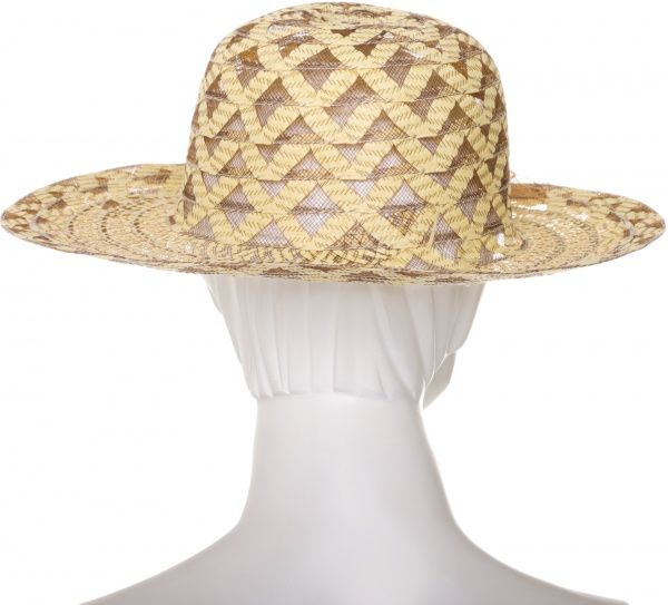 Шляпа one size коричневый с бежевым