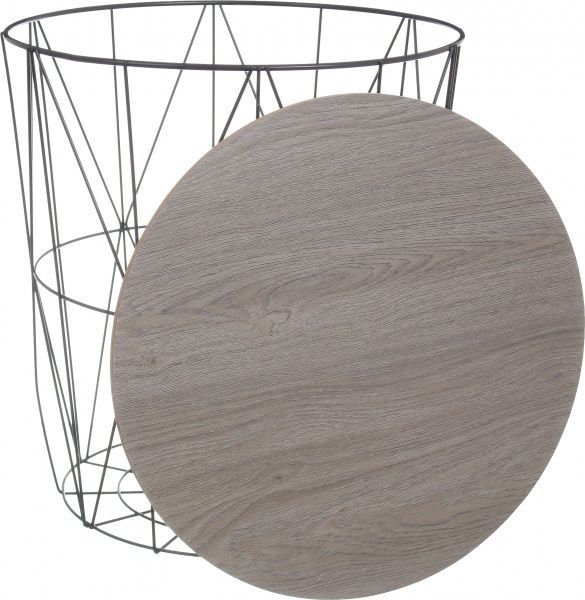 Стол-корзина Сканди 40х40х42 см черный с коричневым 