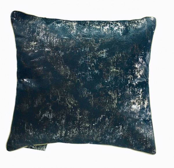 Подушка декоративна велюр 45x45 см синій із принтом La Nuit 