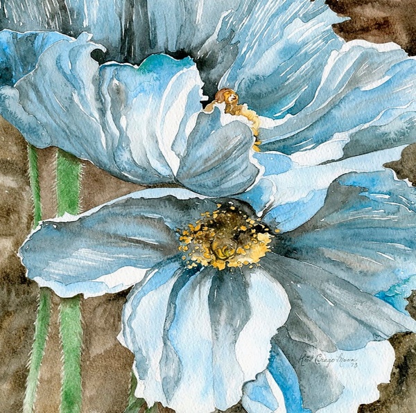 Репродукция Голубые маки 35x35 см Арт Фемелі 