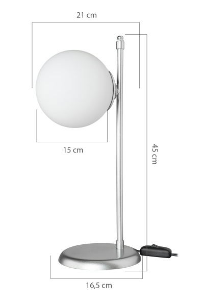 Настольная лампа Luna Dolphin 1xE27 хром MDL.4754 
