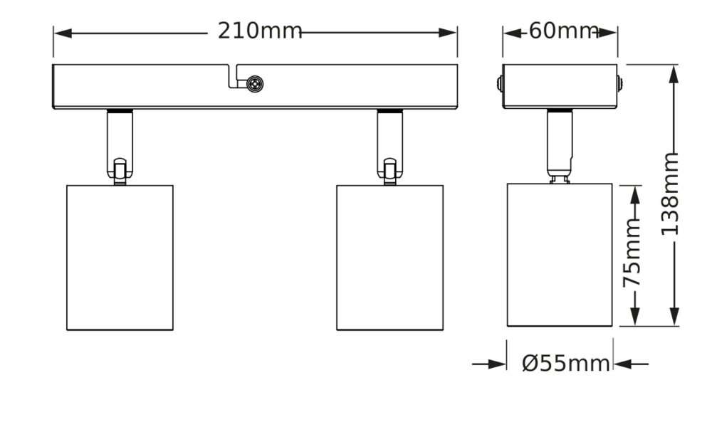 Спот Osram Elemental 2xGU10 черный