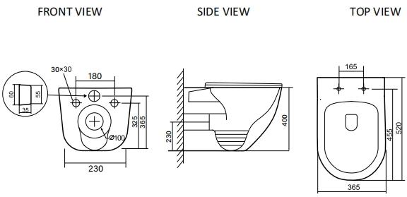Унитаз подвесной ScandiSPA NARVIK TORNADO сиденье Duroplast SLIM soft-close