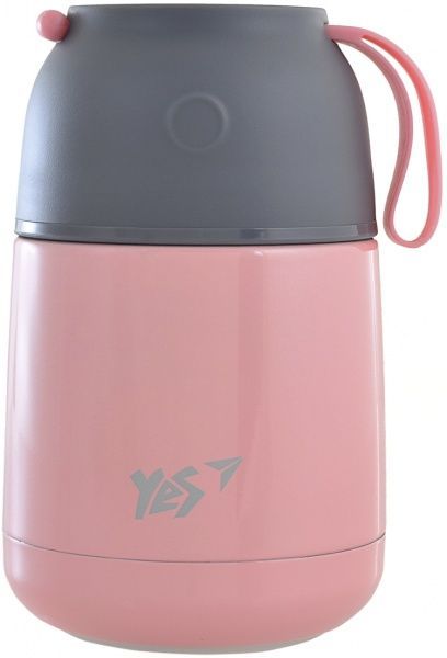 Термос для їжі 450 мл YES рожевий 706713
