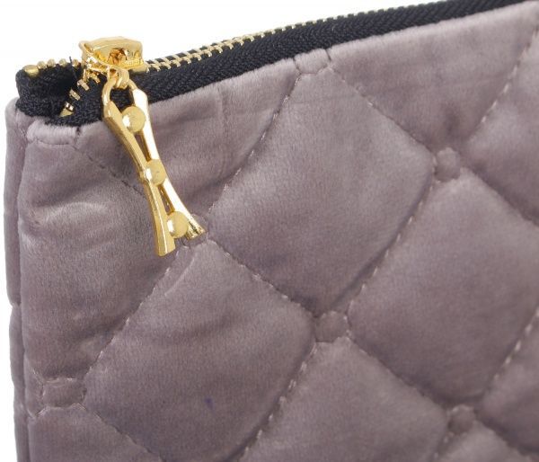 Косметичка La Nuit Велюр Nellie 19x28 см сірий 