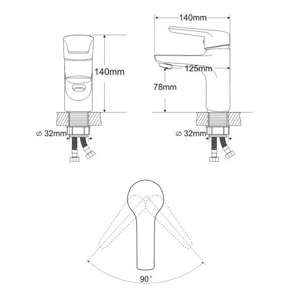 Смеситель для умывальника Rozzy Jenori Keel RBZ083-1