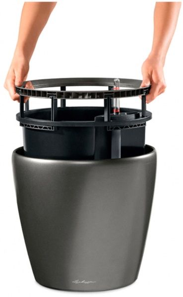 Вазон пластиковый Lechuza Classico Premium LS 21 круглый 9,6л коричневый 