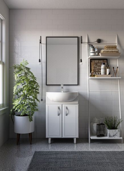 Тумба підлогова Прайм 50 МДФ білий глянець під умивальник Проксі-Colombo 50