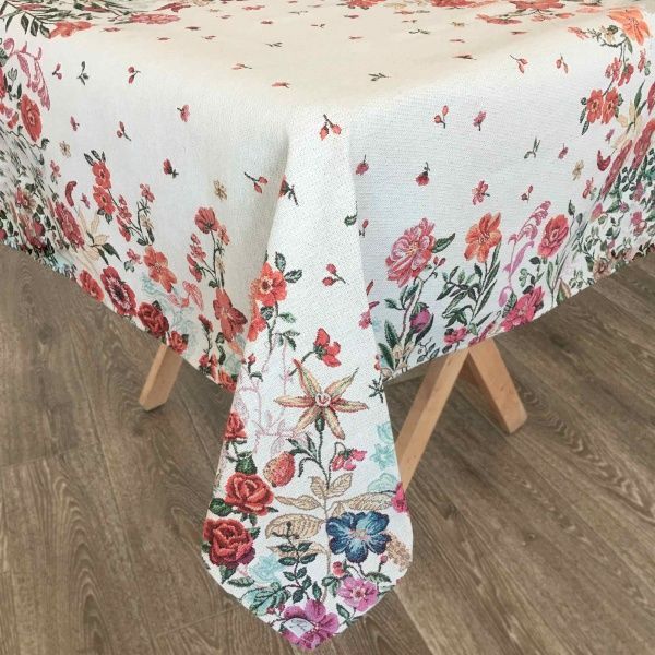 Скатерть гобелен Цветочное поле 130x140 см Прованс 