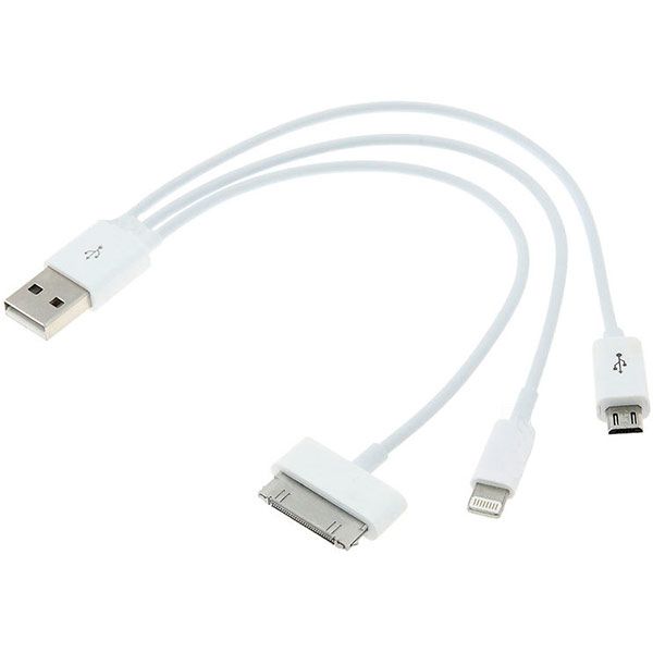 Набор Zaryad для зарядки устройств 4 в 1 белый WKIT (Android и iPhone 5)