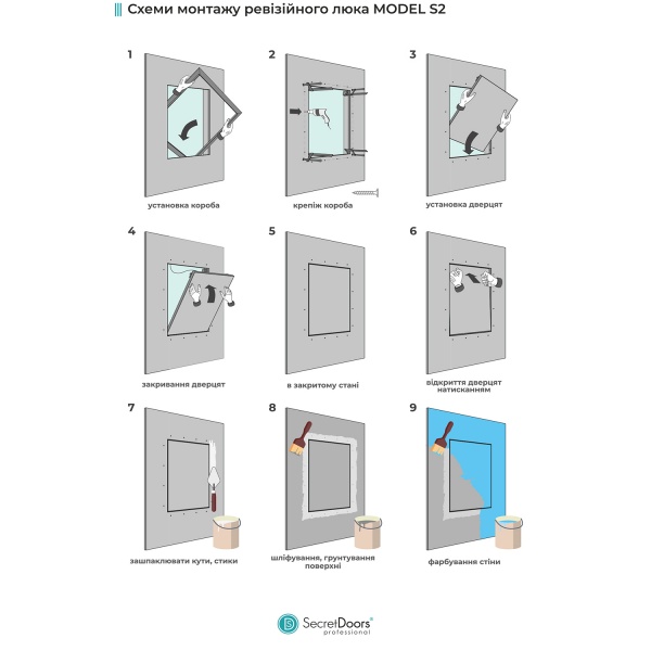Ревізійний люк SecretDoors professional Model S2 400х400