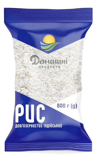 Рис ТМ Домашні продукти длинозернистій Индийський 800 г 