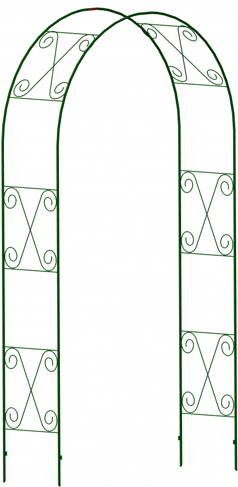 Арка садовая Узорная 2400x1400x400 мм зеленая