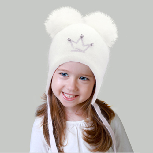 Шапка для дівчаток Elf-kids Джой р.46 молочний 