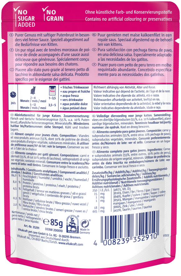 Консерва для котов Vitakraft Poesie Delice pouch индейка в соусе 85 г