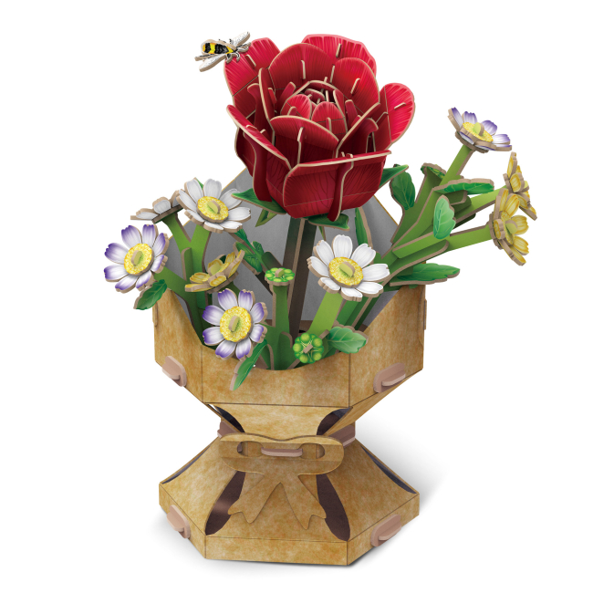 3D-пазл CubicFun Букет цветов Роза W3301h