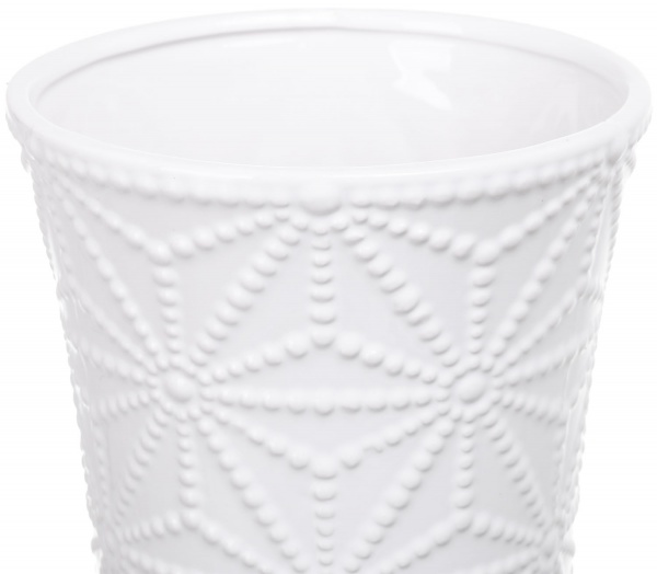 Ваза керамічна біла Ornament 14,8x14,8x25,3 см