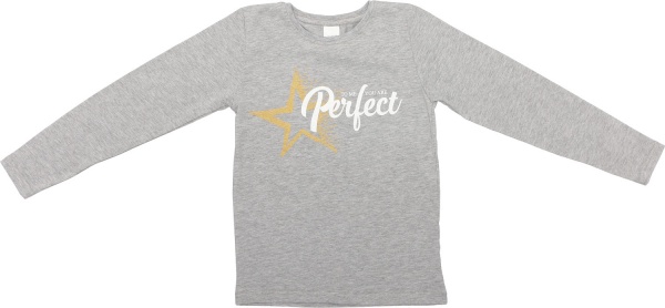 Реглан для девочки Luna Kids Perfect р.134 серый меланж 