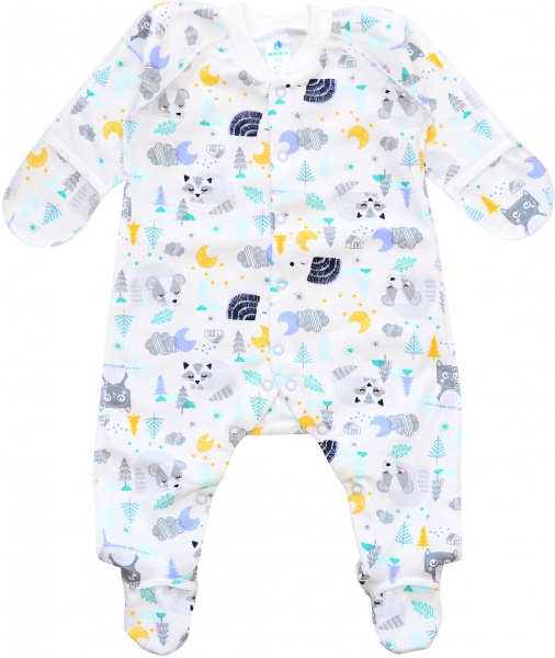 Комбинезон унисекс Minikin 201470162 р.62 молочный с рисунком 