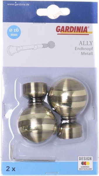 Наконечник Gardinia Ally Куля зі смугою набірний d16 мм антична латунь 2 шт. 