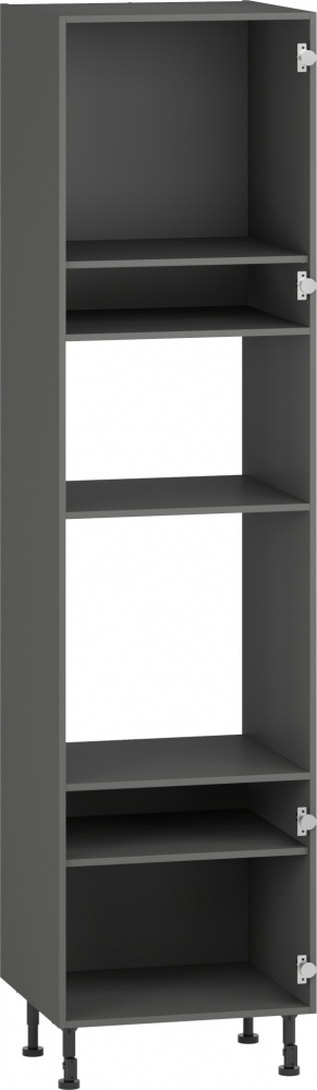 Шкаф под духовку Грейд +микроволновая печь под распашные фасады /Оптимум 600x2406x560 мм серый графит