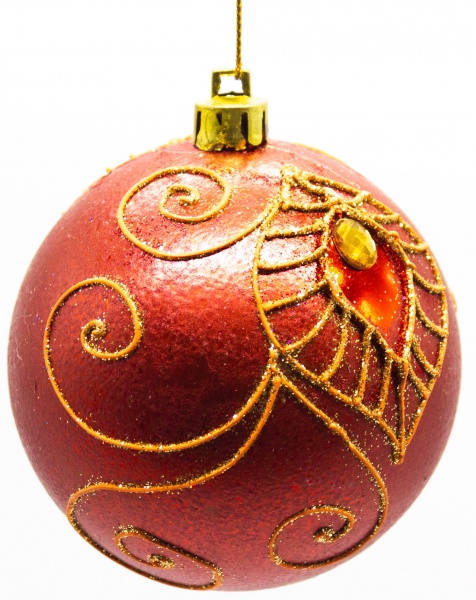 Шар Капля d100 80 мм красный/золото 2539