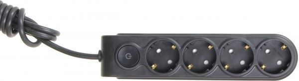 Удлинитель Makel с защитными шторками с заземлением 4 гн. черный 2 м N4311143