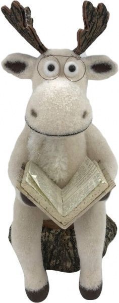 Декорація новорічна Лось з книжкой 23x38 см EPI-JM19030B 