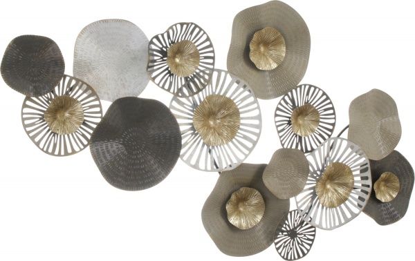 Декор настенный Elipse 69,5x138 см серый с золотым 