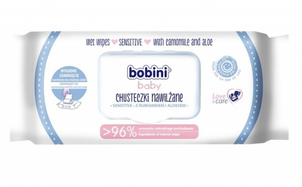 Дитячі вологі серветки Bobini Baby Sensitive 60 шт.