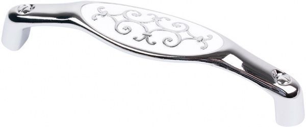 Меблева ручка D 15134.128 44478 128 мм хром/біла емаль Bosetti Marella