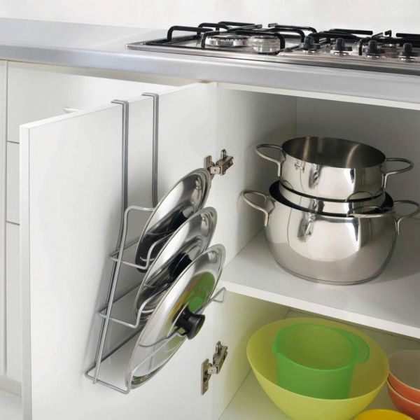 Подставка для крышек Metaltex 350614 Galileo 26x9x36 см металлик