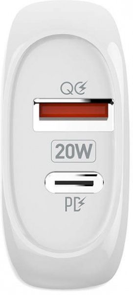 Сетевое зарядное устройство ColorWay (Type-C PD + USB QC3.0) 3.0А 20W