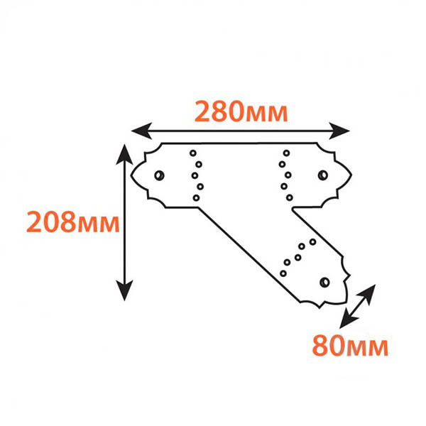 Кутник декоративний Kolchuga асиметричний 280x80x208 мм 1,8 мм
