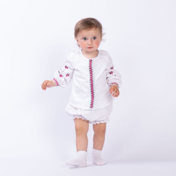 Вышиванка для девочек Эдельвика р.80 белый 116-21/00 
