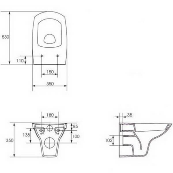 Унитаз Cersanit Carina K31-002 без сиденья