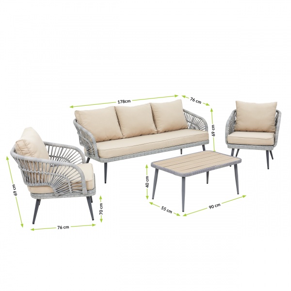 Комплект меблів Nova бежевий із чорним 